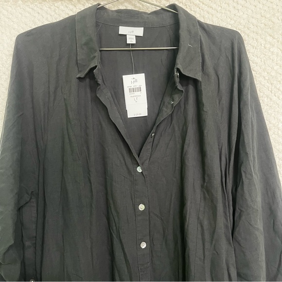 J. Jill Womens Dress Gray Linen Blend Side Buttons with Slits Sz Large Tall NWT - Picture 5 of 13